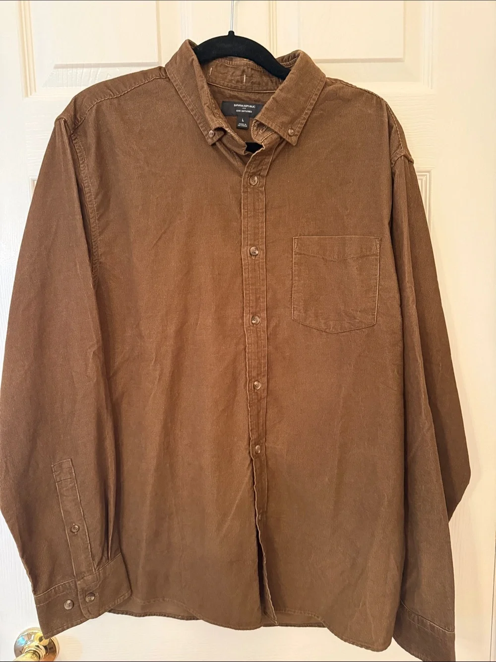 Banana Republic Men's Chest-Pocket Button-Down in Warm Brown